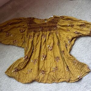 Floral Mustard Women's Top